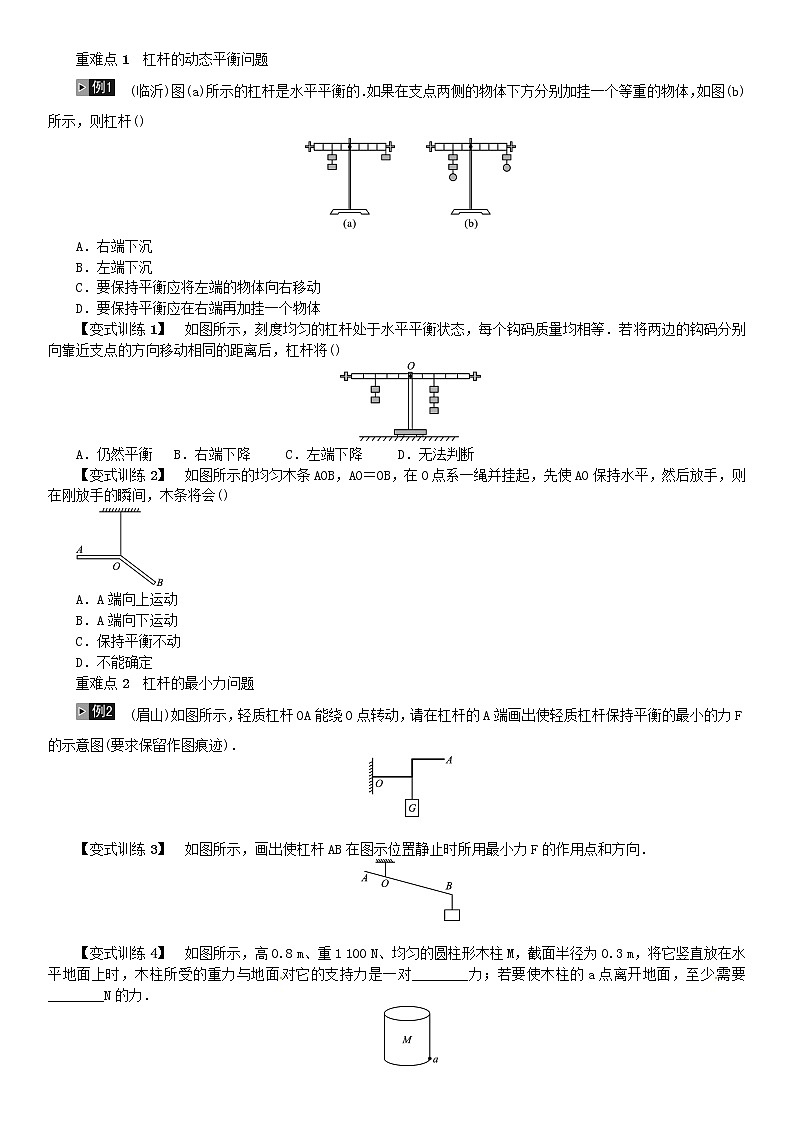 中考物理总复习第13讲简单机械第1课时杠杆和滑轮习题03