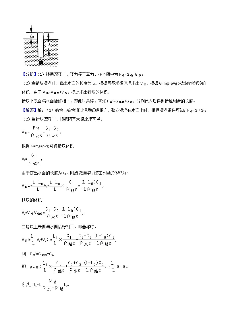 中考物理填空专题复习——《浮力》填空题 （含解析）02