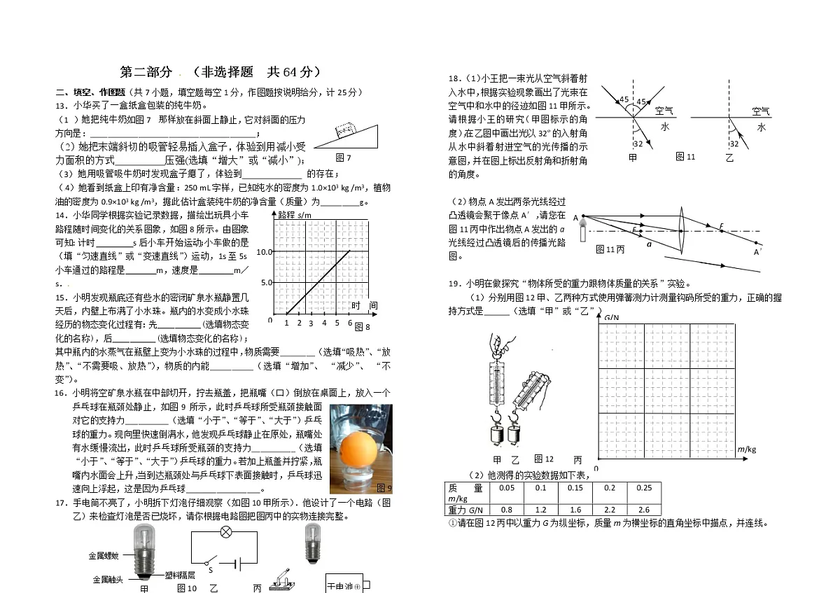2020年初中物理中考模拟试题及答案第2页