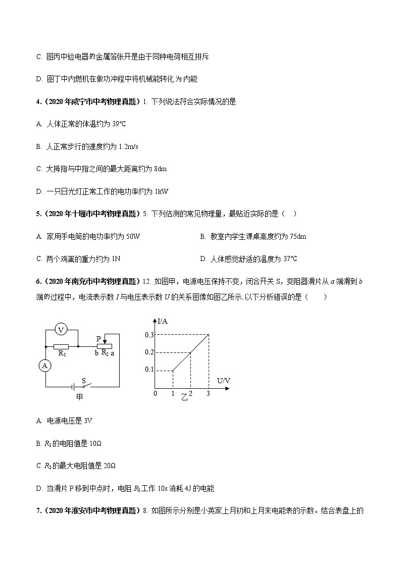 中考物理一轮复习专题检测：电能 电功真题训练02
