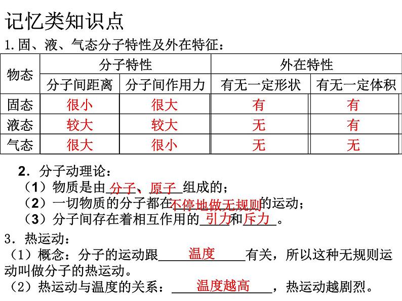 人教版物理中考一轮复习课件：第十三章内能复习02