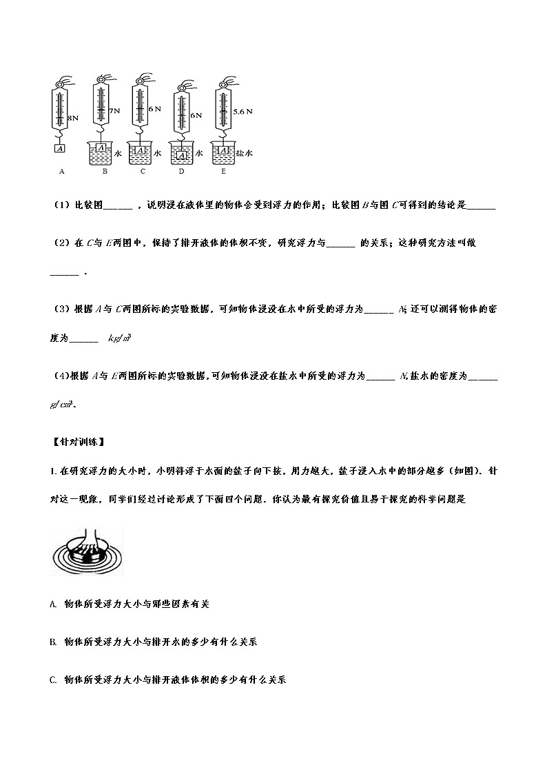 备战2021中考物理章节专题训练——专题十：浮力02