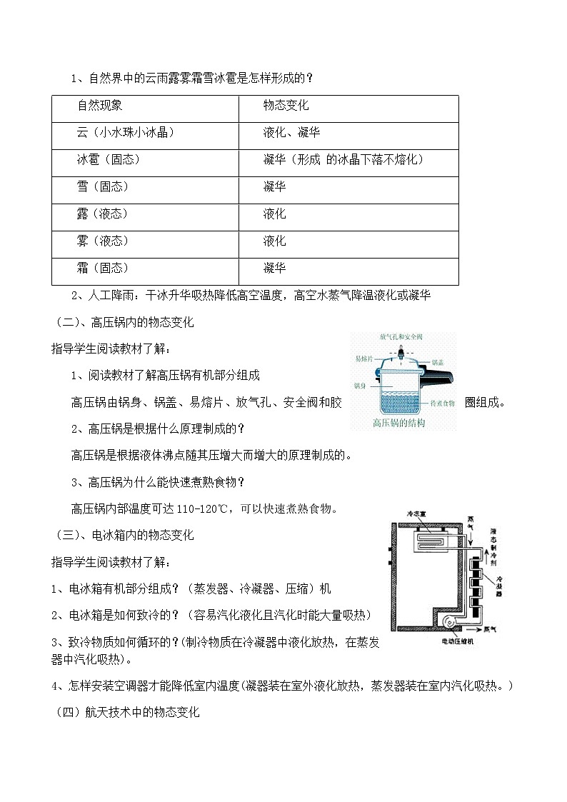 第一章第五节《五 生活和技术中的物态变化》教案02