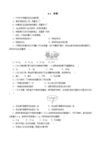 初中物理人教版八年级上册第1节 质量优秀课堂检测