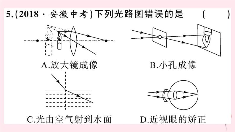 2019秋八年级物理上册第三章光和眼睛小结与复习习题课件（新版）粤教沪版08