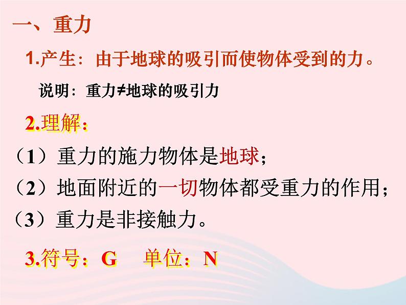 八年级下物理课件八年级物理下册7-3重力课件新版北师大版_北师大版07