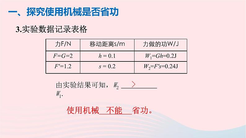 八年级下物理课件八年级物理下册9-5探究_使用机械是否省功课件新版北师大版_北师大版07