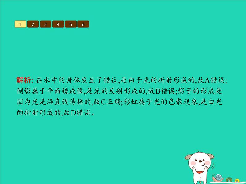 习题：八年级物理上册第五章光现象本章整合课件（新版）北师大版05