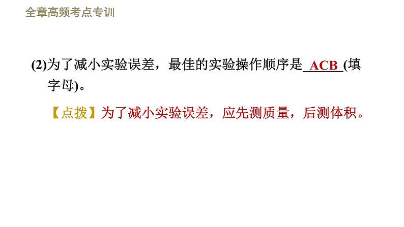 2021-2022学年八年级上物理课件全章高频考点专训   专训1    密度的测量—— 一般方法_北师大版05