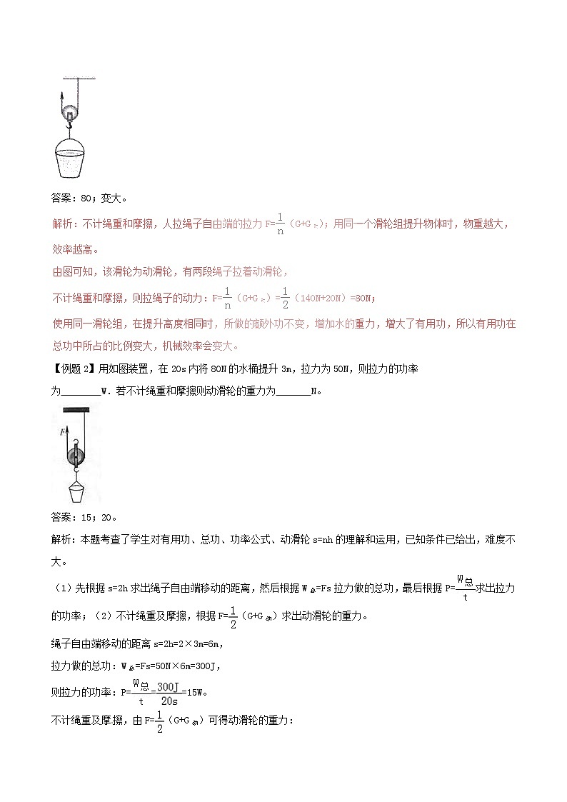 2021年人教版八年级物理下册12.2滑轮 知识点突破与课时作业(含解析)02