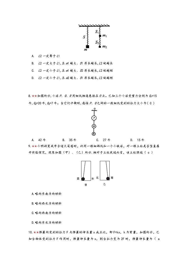 2021年寒假备战中考人教版物理板块复习 （4）——力、力与运动 无答案 试卷03