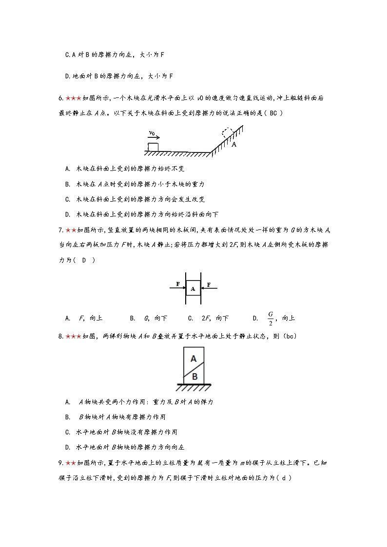 2021年寒假备战中考人教版物理板块复习 （5）——摩擦力（无答案） 试卷03