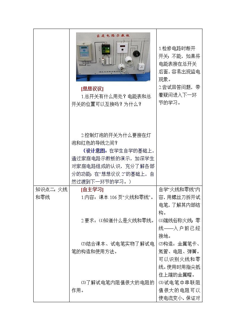 2020-2021学年人教版九年级物理下 第19章 生活用电 第1节 家庭电路 教案学案课件03