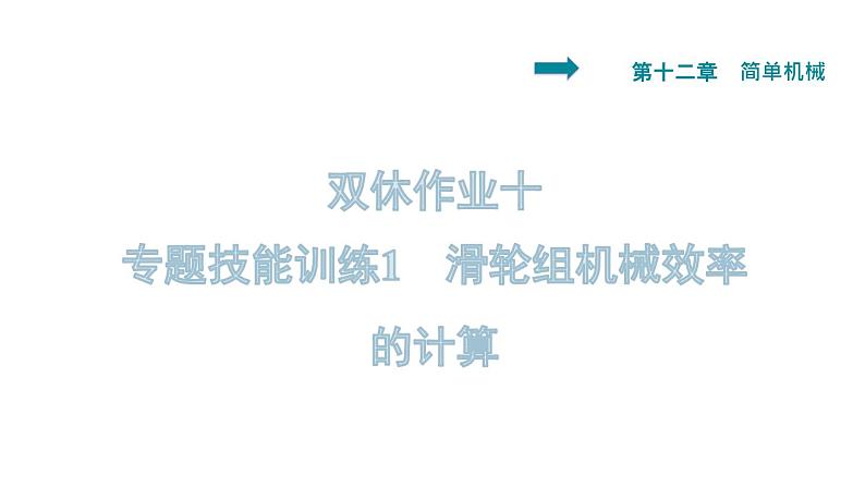 八年级下物理课件滑轮组机械效率的计算_人教新课标第1页