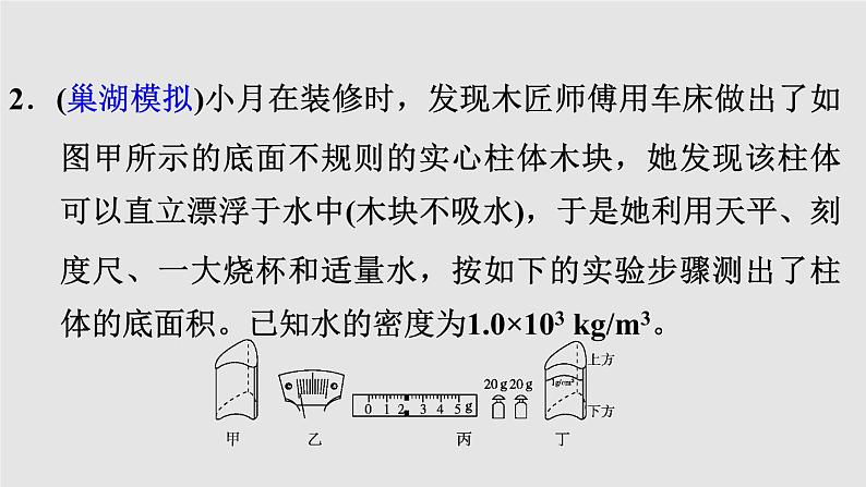 八年级下物理课件专题技能训练九2浮力与密度的测量_沪粤版06