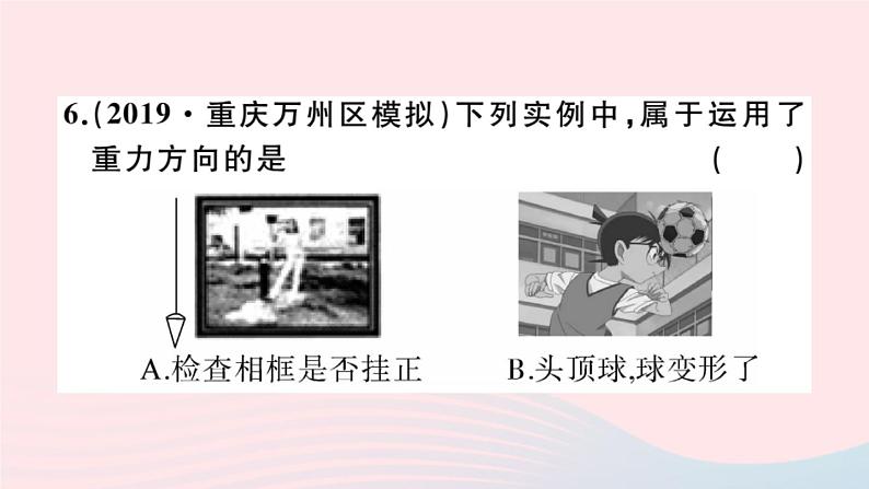 2019秋八年级物理全册第六章熟悉而陌生的力第四节来自地球的力习题课件（新版）沪科版08