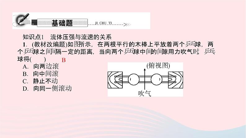 八年级物理全册第八章第四节流体压强与流速的关系习题课件新版沪科版 (1)02