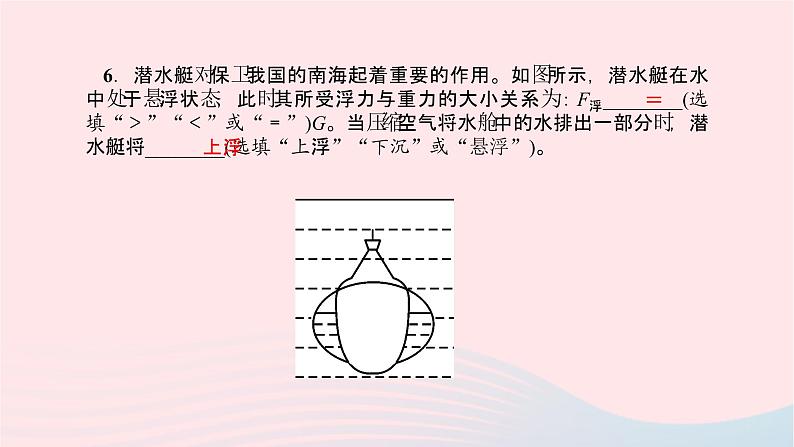 八年级物理全册第九章第三节物体的浮与沉第2课时浮沉条件的应用习题课件新版沪科版 (1)07