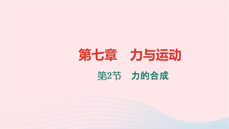 八年级物理全册第七章第二节力的合成习题课件新版沪科版 (1)01