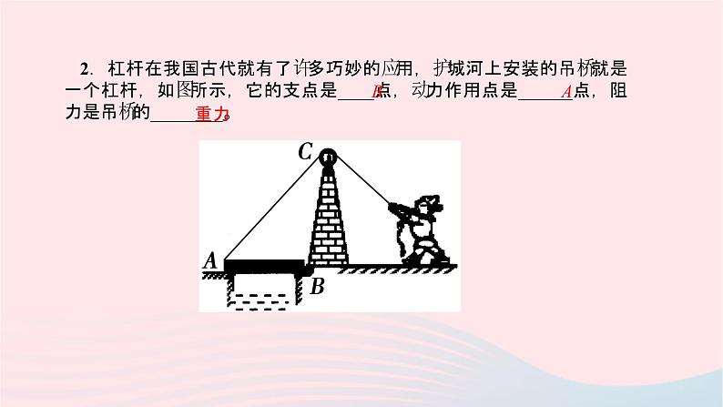 八年级物理全册第十章第一节科学探究：杠杆的平衡条件第1课时认识杠杆及杠杆的平衡习题课件新版沪科版 (1)03