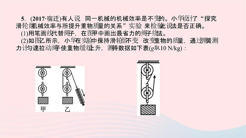 八年级物理全册第十章第五节机械效率第2课时探究和测量机械效率习题课件新版沪科版 (1)第5页