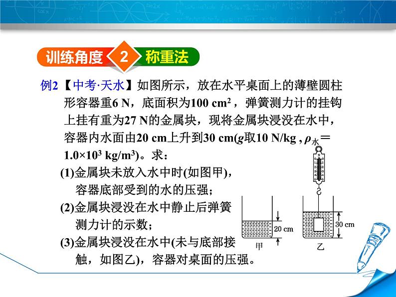 八年级全物理课件专训1　浮力的计算_沪科版04