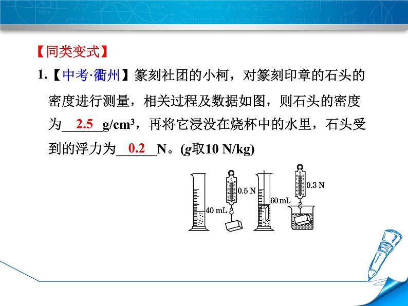 八年级全物理课件专训3　浮力与密度测量_沪科版05