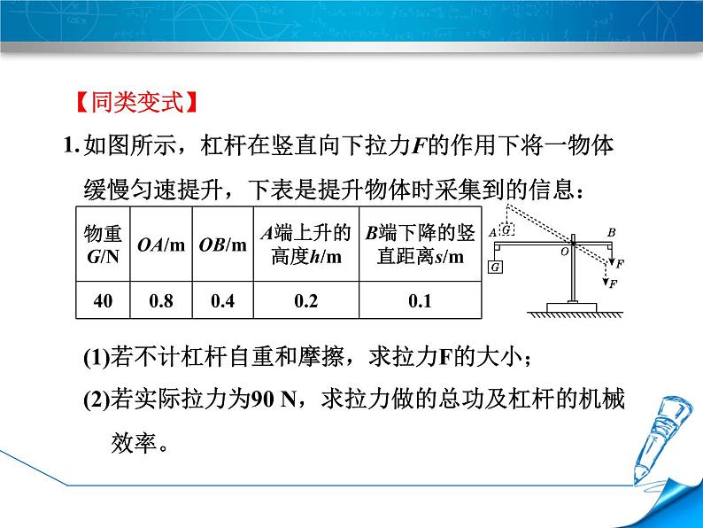 八年级全物理课件专训2　功、功率、机械效率的综合_沪科版05