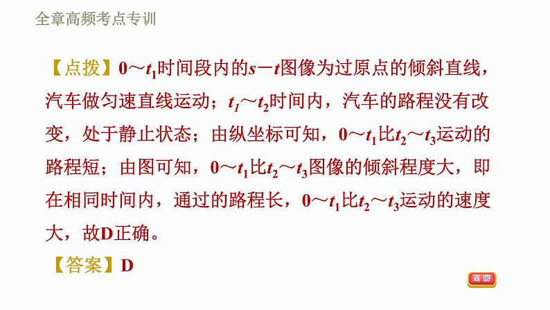 八年级全物理课件全章高频考点专训1 运动图像_沪科版06