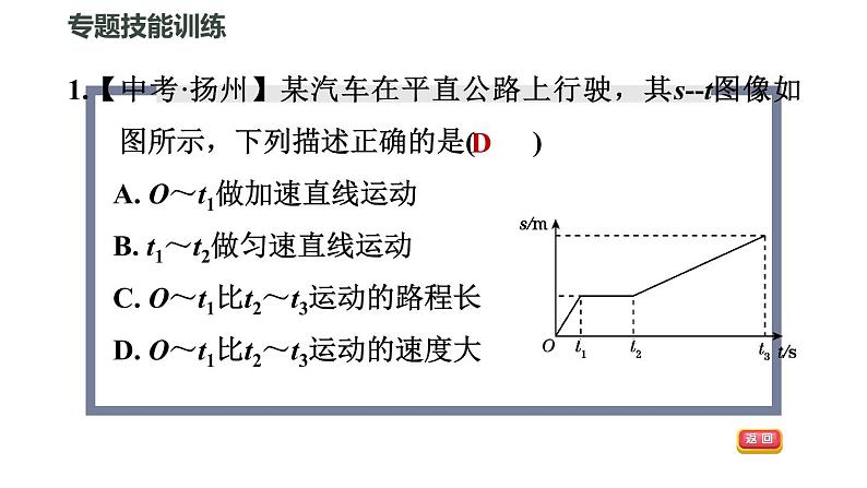 八年级全物理课件专训（二）   训练1   运动图像_沪科版03