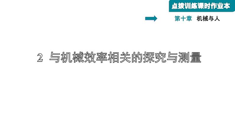 八年级全物理课件2  与机械效率相关的探究与测量_沪科版第1页