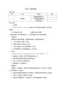 全国各地2018_2020三年中考物理真题分类详解汇编考点20家庭电路含解析