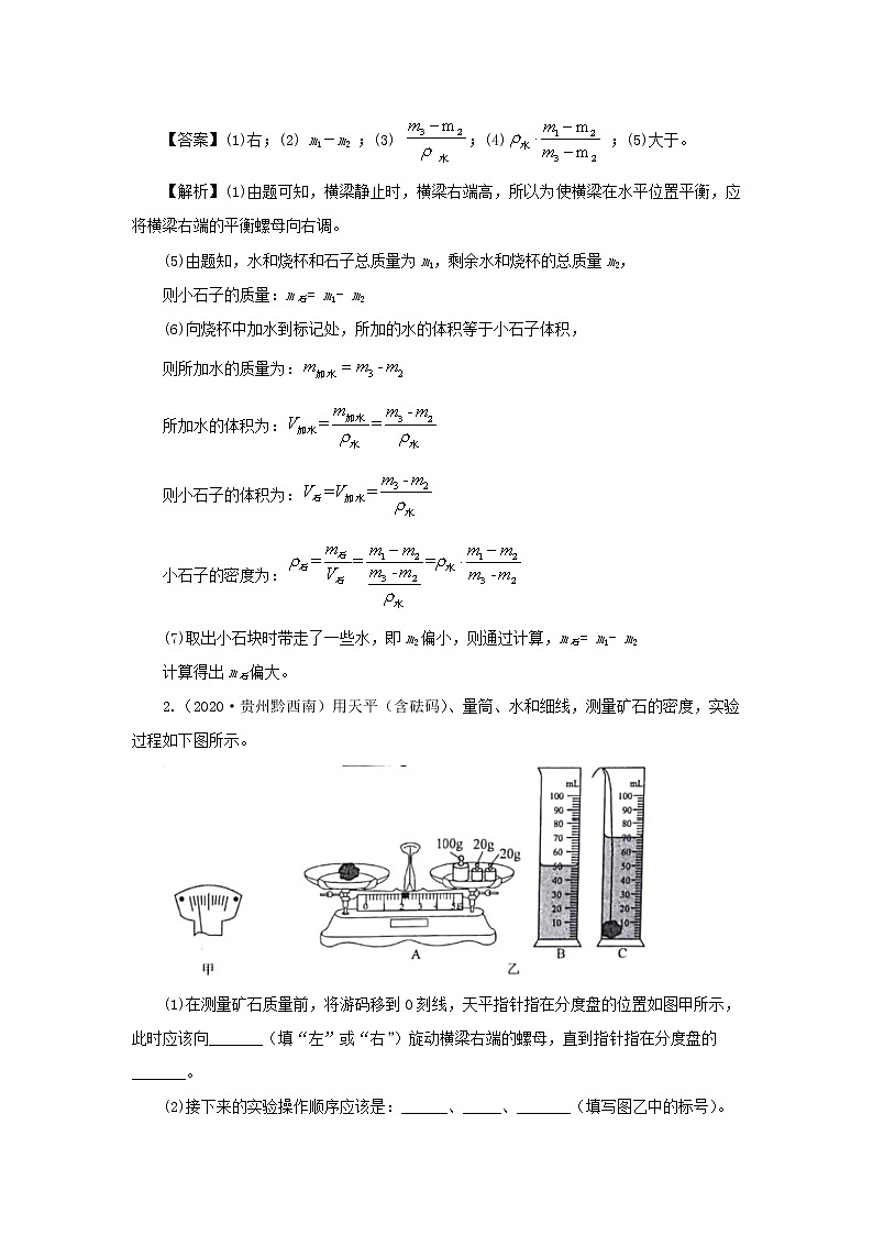 全国各地2018_2020三年中考物理真题分类详解汇编考点15力学实验探究题含解析02