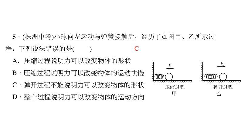 人教版八年级物理下册 7.1_力习题课件第6页