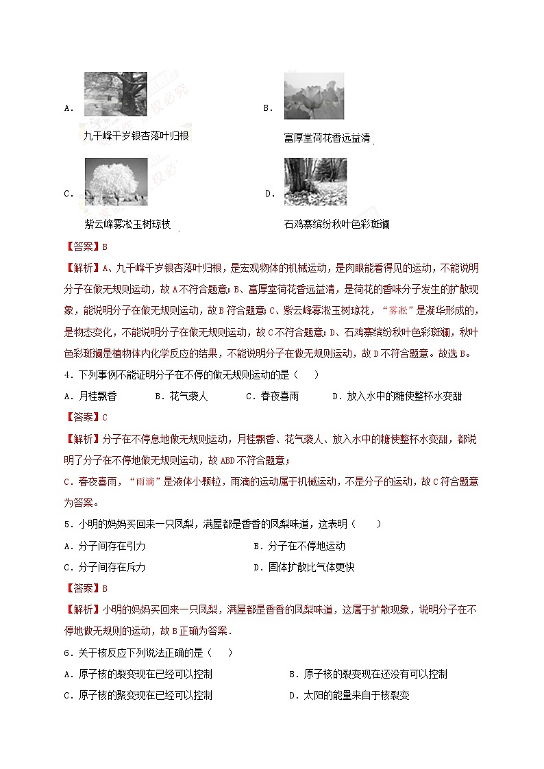 7.1 走进分子的世界 课件+作业（原卷+解析卷）-八年级物理下册同步备课系列（苏科版）02
