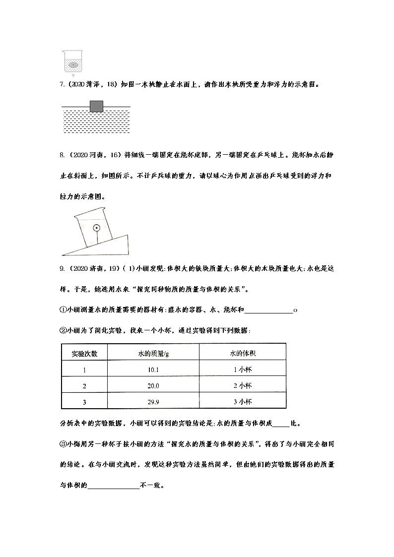 备战2021中考物理考点精准题练——专题二十八：浮力03