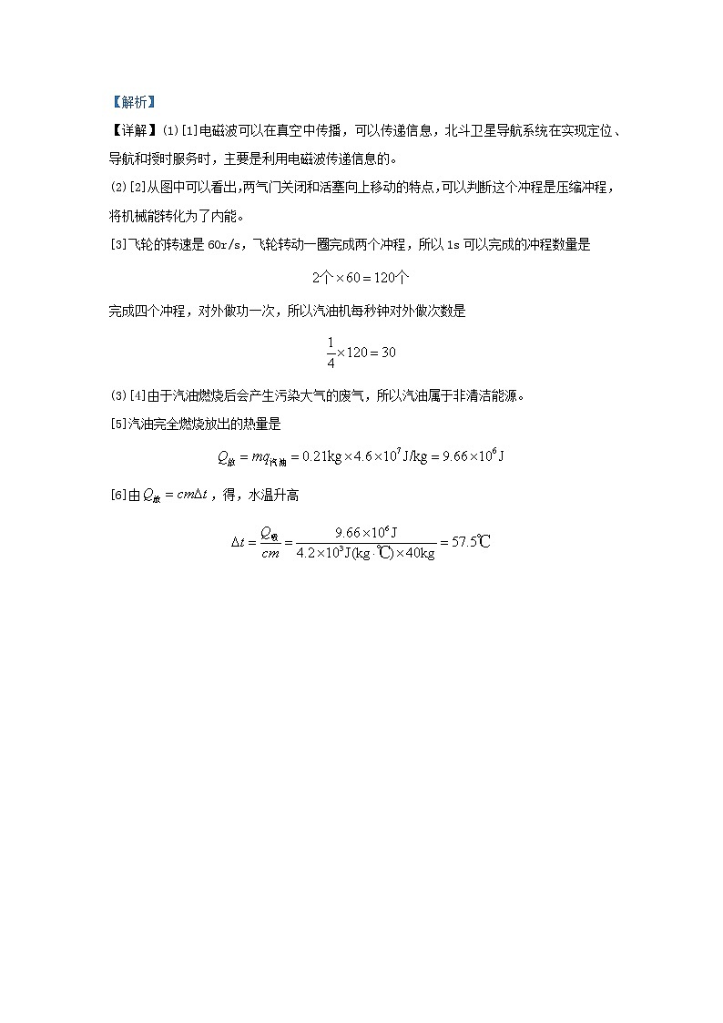 全国2020年各地中考物理真题分类汇编第1期专题16内能的利用及热学综合含解析02
