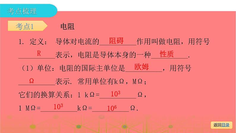 第一部分 第十四章，第一课时 电阻—2021届广东物理（沪粤版）中考复习课件07