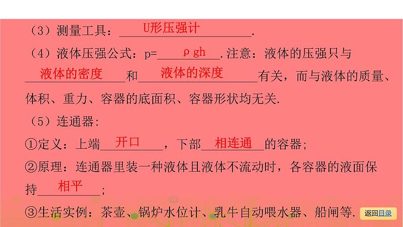 第一部分 第八章，第二课时 液体的压强和大气压强—2021届广东物理（沪粤版）中考复习课件第5页