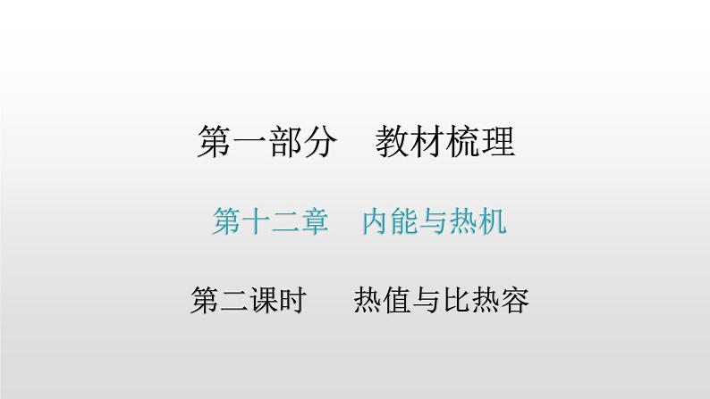 第一部分 第十二章，第二课时 热值与比热容—2021届广东物理（沪粤版）中考复习课件01