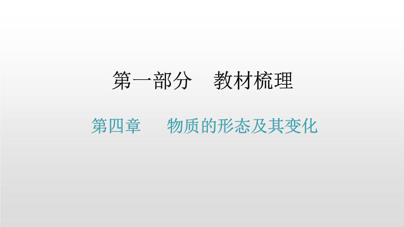 第一部分 第四章   物质的形态及其变化—2021届广东物理（沪粤版）中考复习课件01