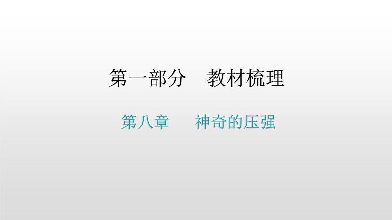 第一部分 第八章，第一课时 压力和压强—2021届广东物理（沪粤版）中考复习课件01