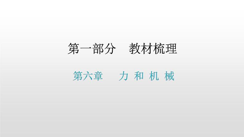 第一部分 第六章，第一课时 力  重力  摩擦力—2021届广东物理（沪粤版）中考复习课件第1页