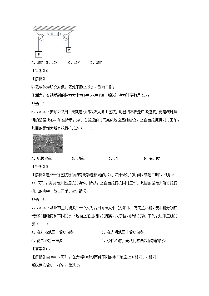 2020_2021学年九年级物理全册第十一章简单机械和功单元综合测试卷A卷基础篇含解析新版苏科版03