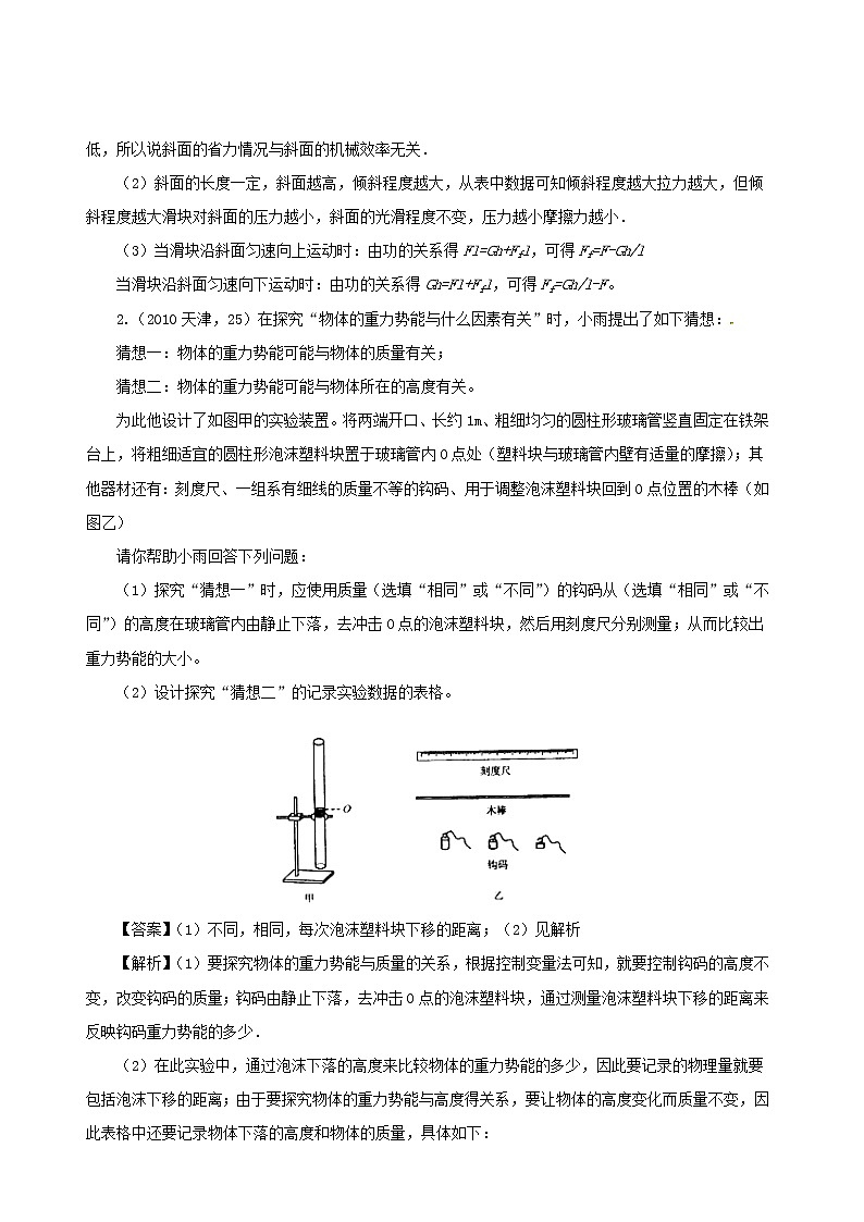 天津市2005_2020年中考物理真题分类汇编专题20其他力学实验含解析2020121052002