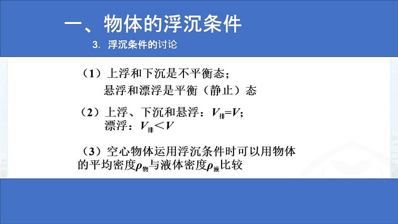 人教版八年级下册物理10.3 物体的浮沉条件及其应用 内含视频素材精品课件08