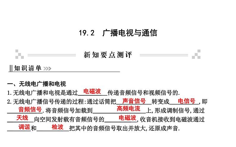 19.2 广播电视与通信 PPT课件_粤沪版物理九年级下册01