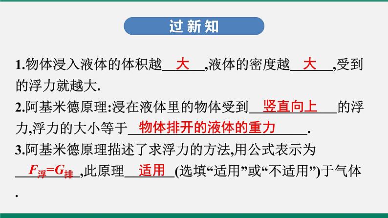 沪粤版八年级物理下册课堂教本  9.3　研究物体的浮沉条件 课件03