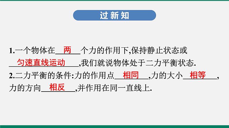 沪粤版八年级物理下册课堂教本  7.4　探究物体受力时怎样运动 课件03