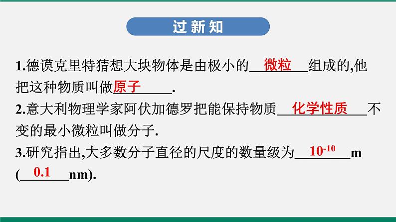 沪粤版八年级物理下册课堂教本  10.1　认识分子　10.2　分子动理论的初步知识 课件03